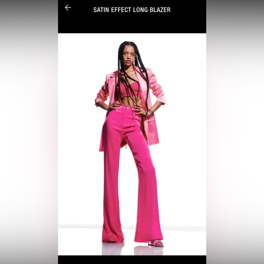 Zara satin effect blazer.